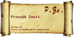 Prazsák Zsolt névjegykártya
