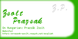 zsolt prazsak business card